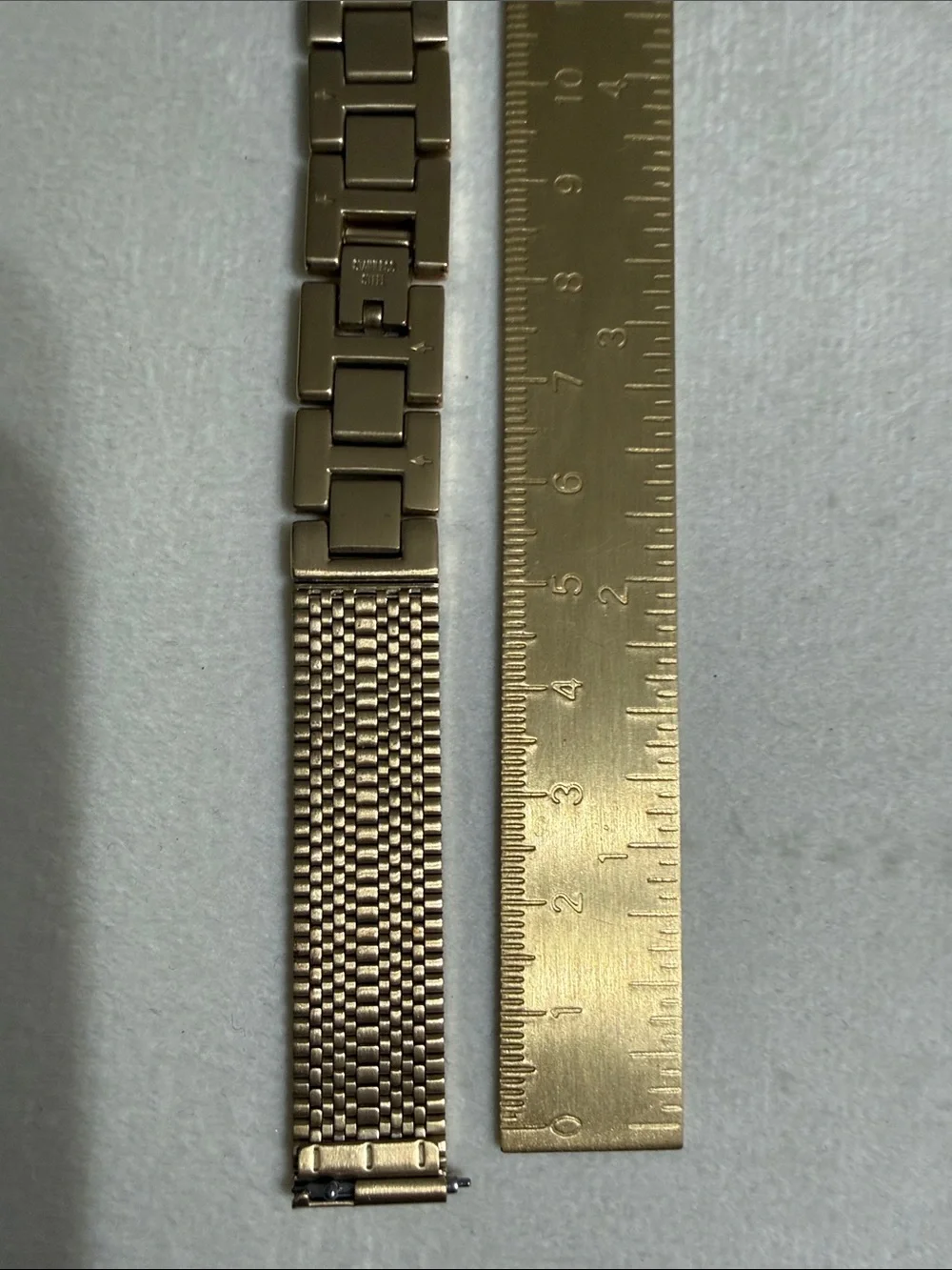 14mm Fossil Gold Mesh and Link Bracelet Strap